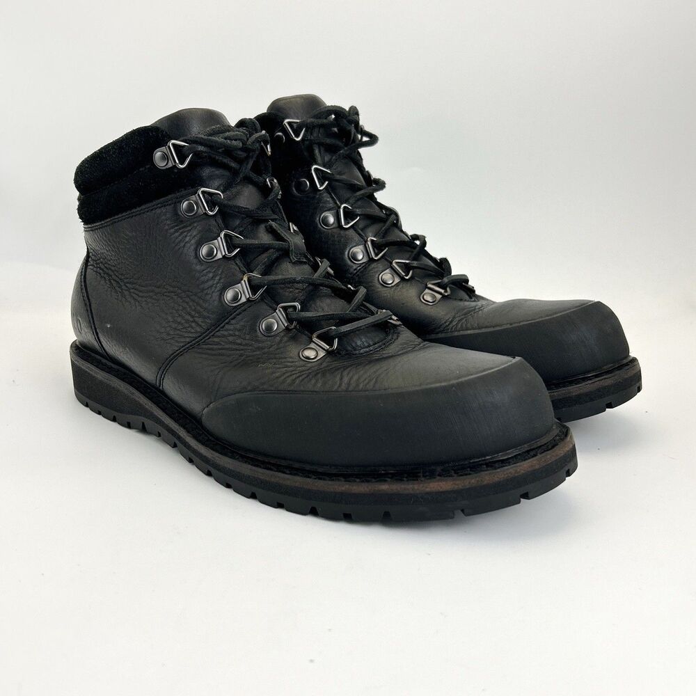 Polo Ralph Lauren Wittier Boots Mens Sz 10 D Black Leather Lace Up Ankle Chunky
